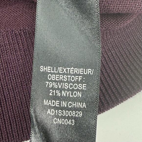 Adrianna Papell Deep Purple Tie Neck Sweater Ballon Sleeve Women’s Size XL Chic - Picture 4 of 7
